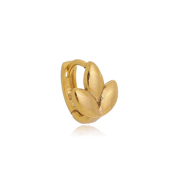 Piercing Argola Flor De Lotus Lisa Folheado a Ouro 18K