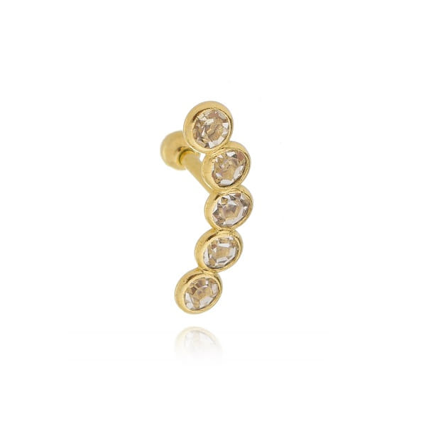 Piercing Cluster 5 Bolinhas Folheado a Ouro 18K