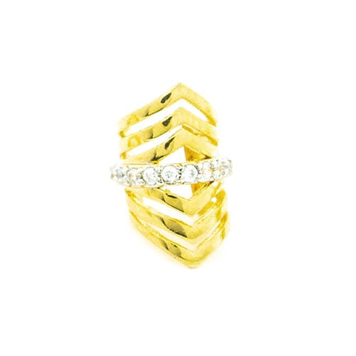 Piercing Fake Losango Zirconias Folheado a Ouro 18K