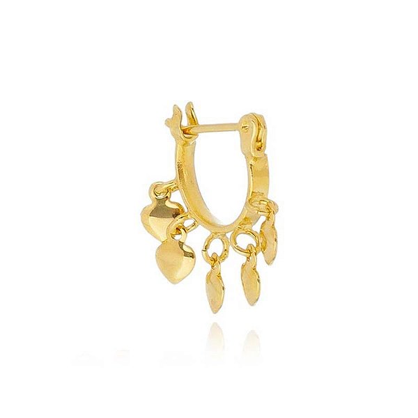 Piercing Pandeiro Coração Liso Folheado a Ouro 18K