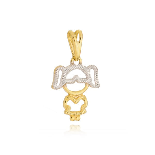 Pingente MENINA Vazado DET RODIO