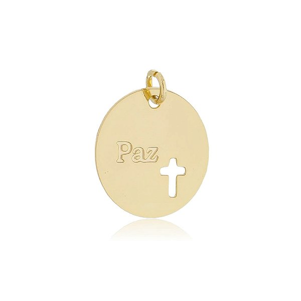 Pingente Mandala Paz e Cruz Vazada