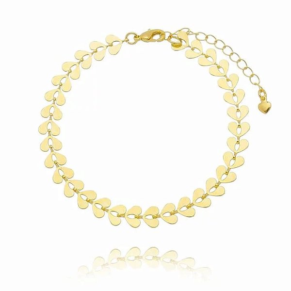 Pulseira Coração Recort Folheado a Ouro 18K