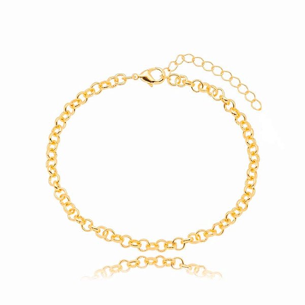Pulseira Elo Português 4Mm Folheado a Ouro 18K