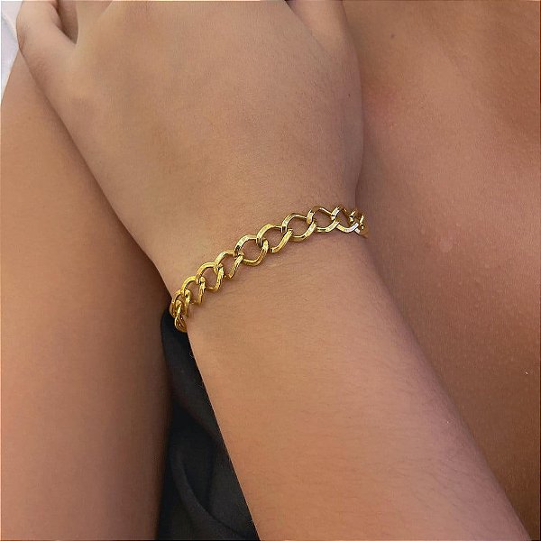 Pulseira Elo Torcido Folheado a Ouro 18K