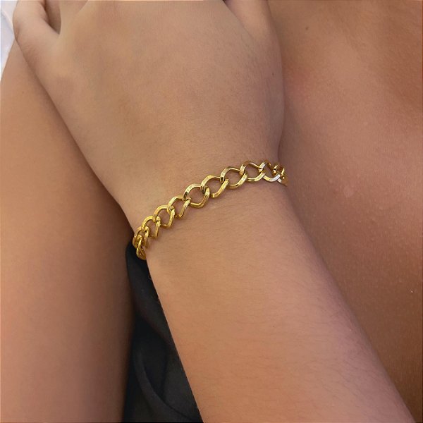 Pulseira Elo Torcido Folheado a Ouro 18K