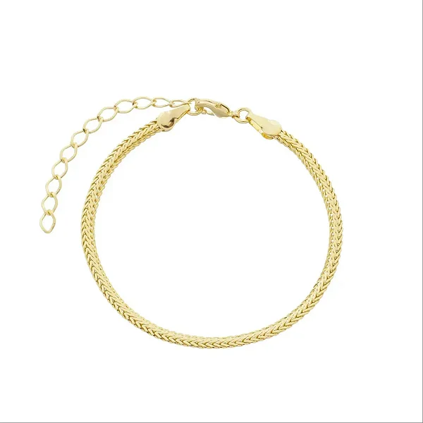Pulseira Groumet Laminado Folheado a Ouro 18K
