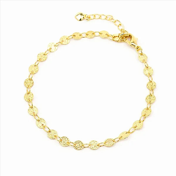 Pulseira Moedas Granitada Folheado a Ouro 18K