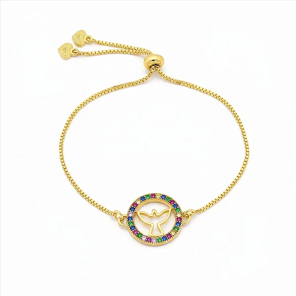 Pulseira Reg Es Rainbow Folheado a Ouro 18K