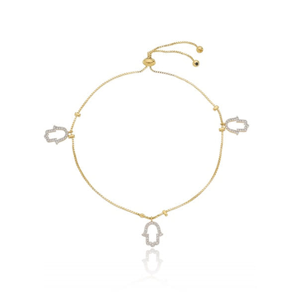 Pulseira Reg Hamsas Folheado a Ouro 18K