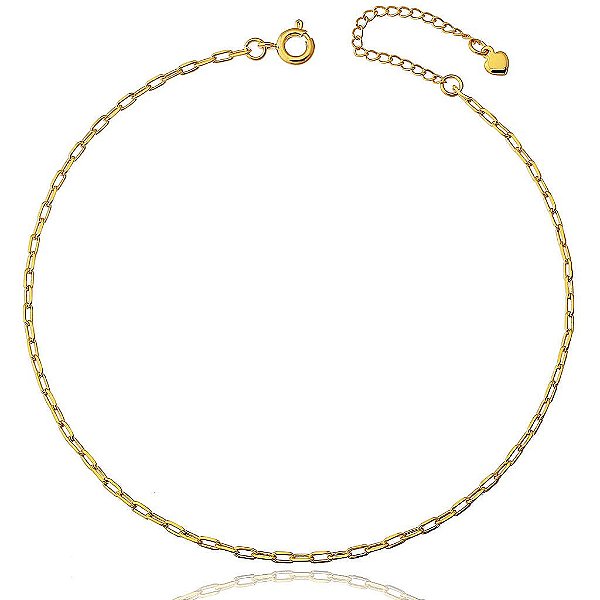 Tornozeleira Correntinha Cartier Lisa Folheado a Ouro 18K
