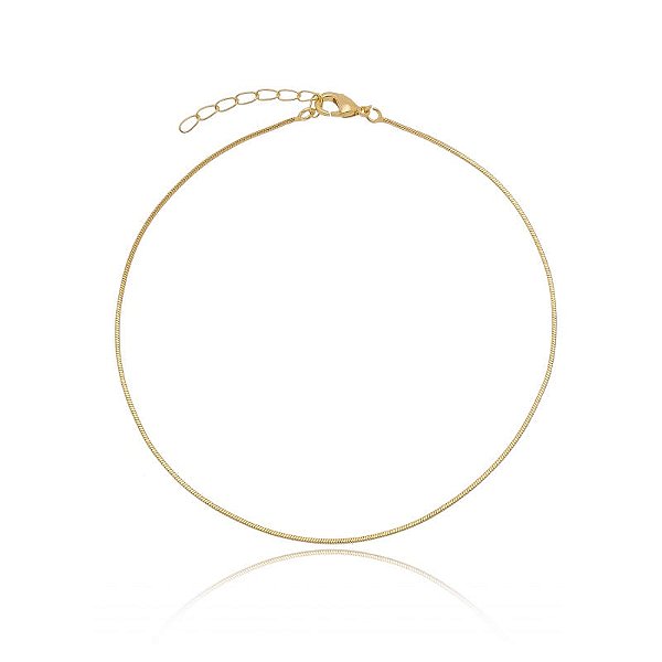 Tornozeleira Rabo De Rato Lisa Folheado a Ouro 18K