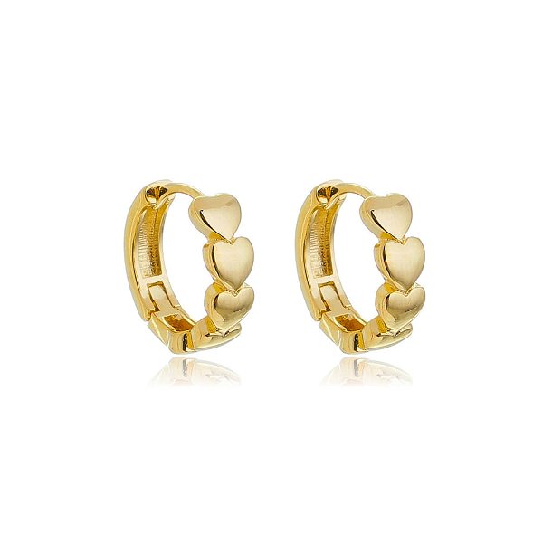 Brinco Argola Corações Lisos