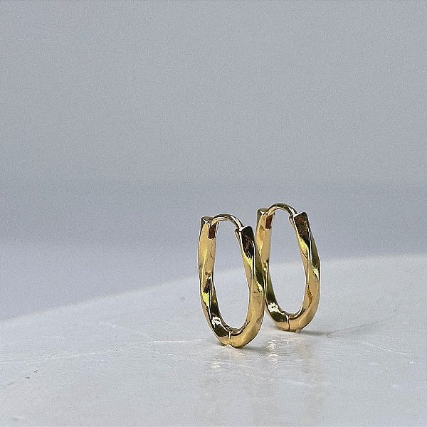Brinco Argola Fio Torcido Folheada a Ouro 18k