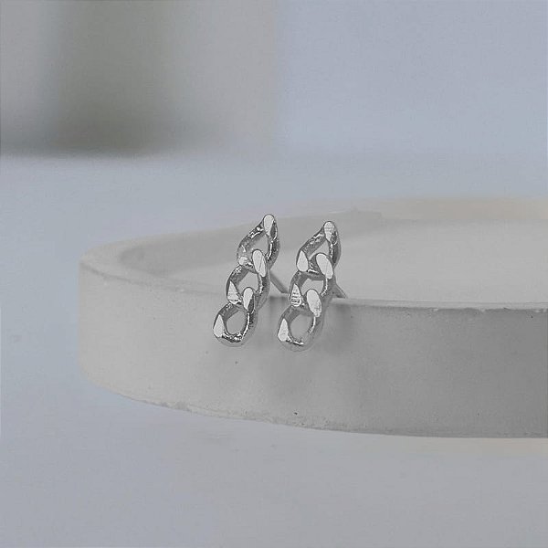 Brinco Corrente Folheado a Prata 925