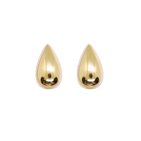 Brinco Gota Lisa Folheado a Ouro 18k