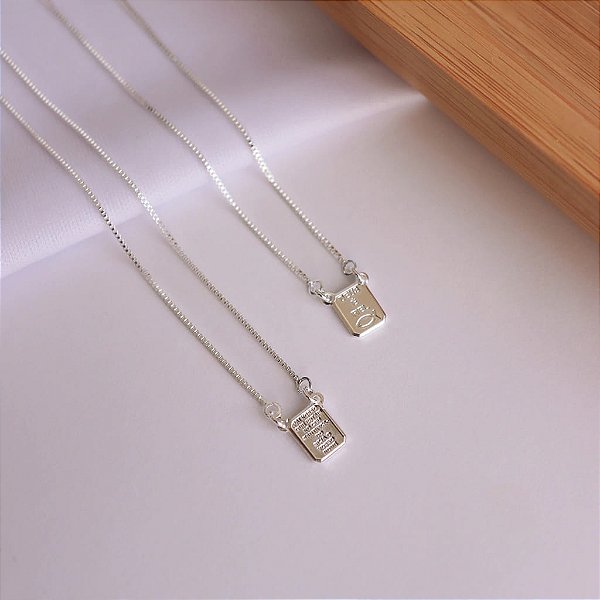 Colar Escapulário Clássico Folheado a Prata 925