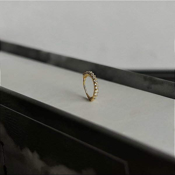 Piercing Argola Nariz Cravejada Folheada a Ouro 18k