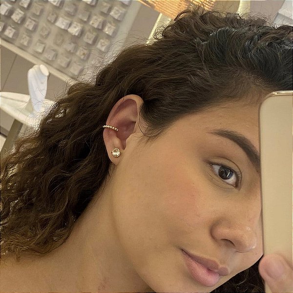Piercing Fake Esferas Folheado a Ouro 18k