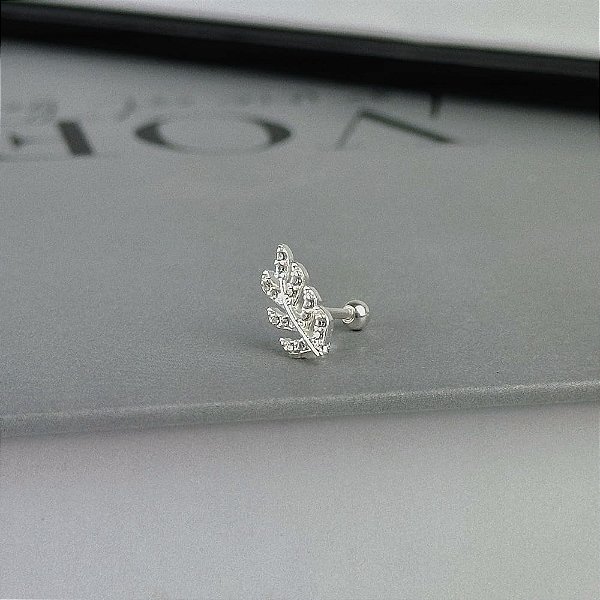Piercing Ramo de Folhas Folheado a Prata 925
