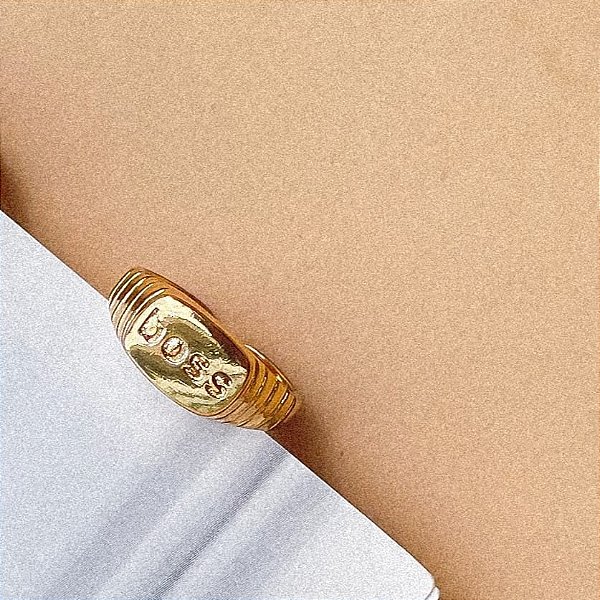 Anel Regulável Boss Folheado a Ouro 18k