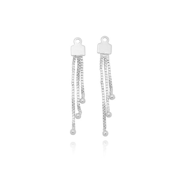 Aplique 3 Fios Pequeno Com Bola Folheado a Prata 925