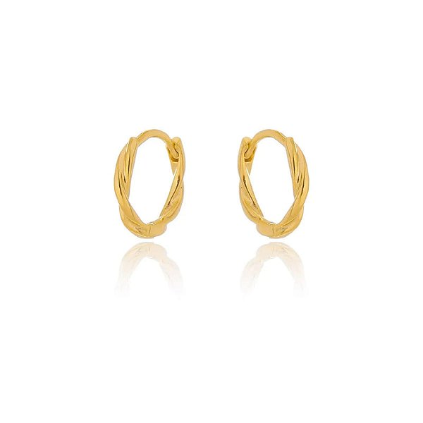 Brinco Argola Fio Torcido G Folheado a Ouro 18k