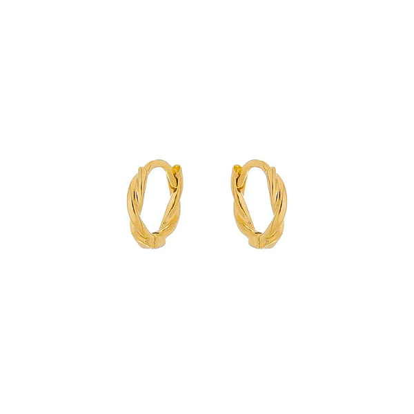 Brinco Argola Fio Torcido M Folheado a Ouro 18k