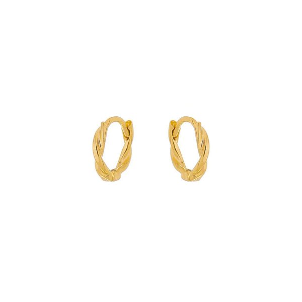 Brinco Argola Fio Torcido M Folheado a Ouro 18k
