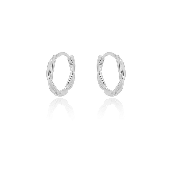 Brinco Argola Fio Torcido M Folheado a Prata 925