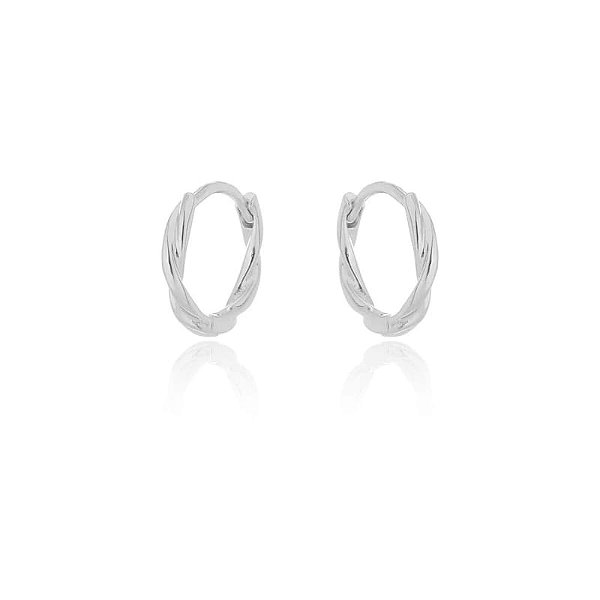 Brinco Argola Fio Torcido M Folheado a Prata 925