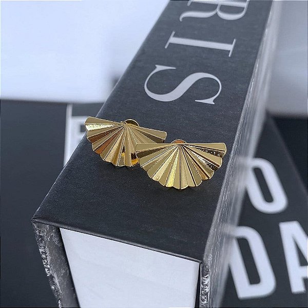 Brinco Leque Orgânico Folheado a ouro 18K