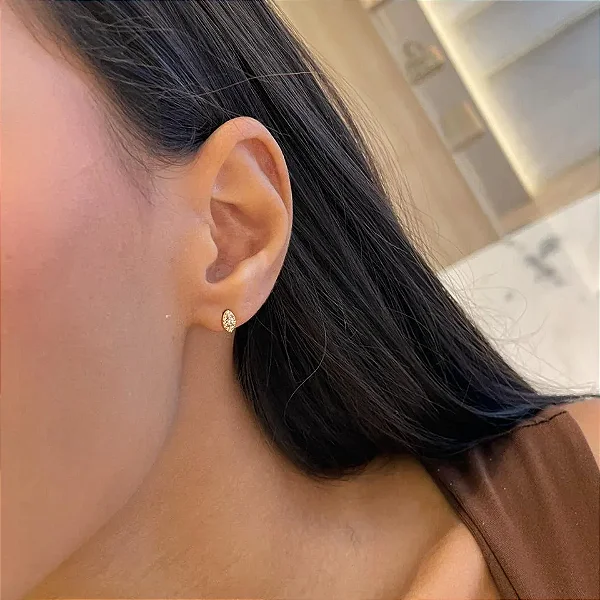 Brinco Navete Duplo Cravejado