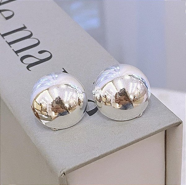 Brinco Redondo Liso Folheado a Prata 925