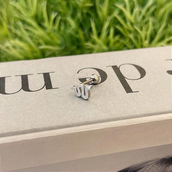 Piercing Cobra Lisa Folheado a Prata 925