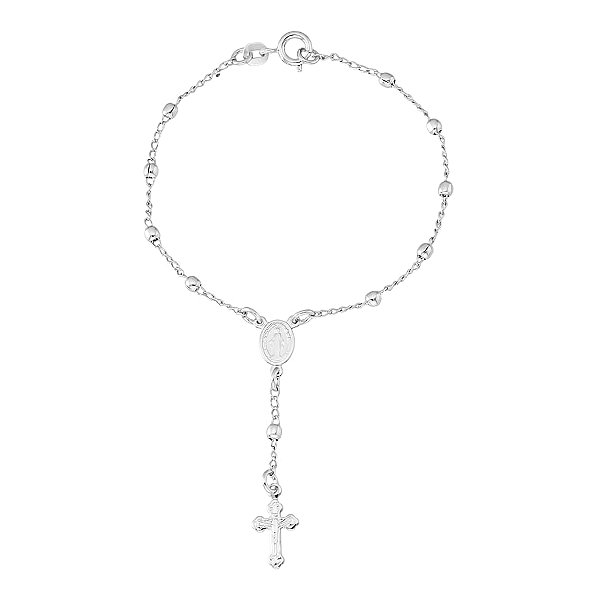 Pulseira Terço Clássico Folheada a Prata 925