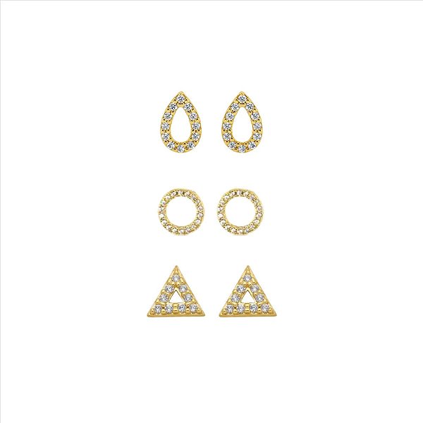 Trio cravejado vazado