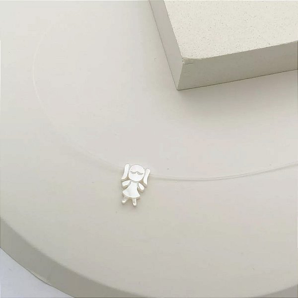 Colar Nylon Menina Madrepérola Folheado a Ouro 18K