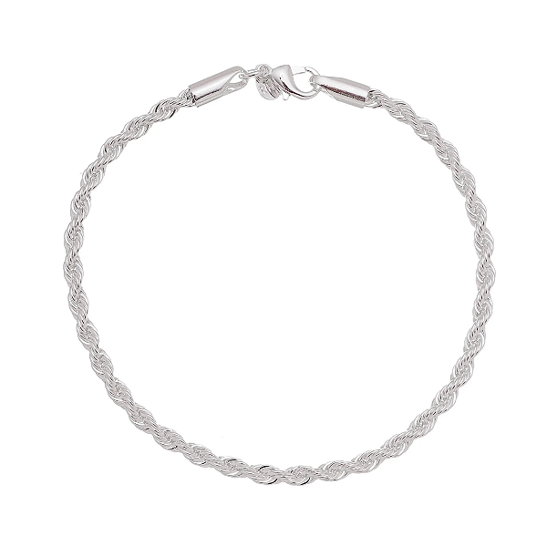 Pulseira Cordão Baiano 2,4Mm Folheado a Prata 925