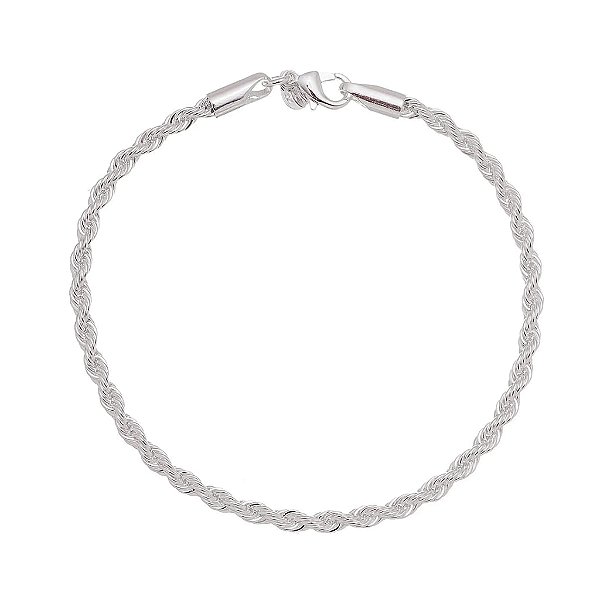 Pulseira Cordão Baiano 2,4Mm Folheado a Prata 925