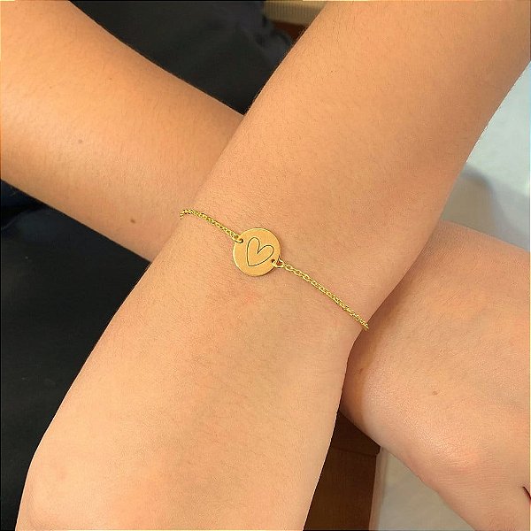 Pulseira Personalizada Moeda Folheado a Ouro 18k