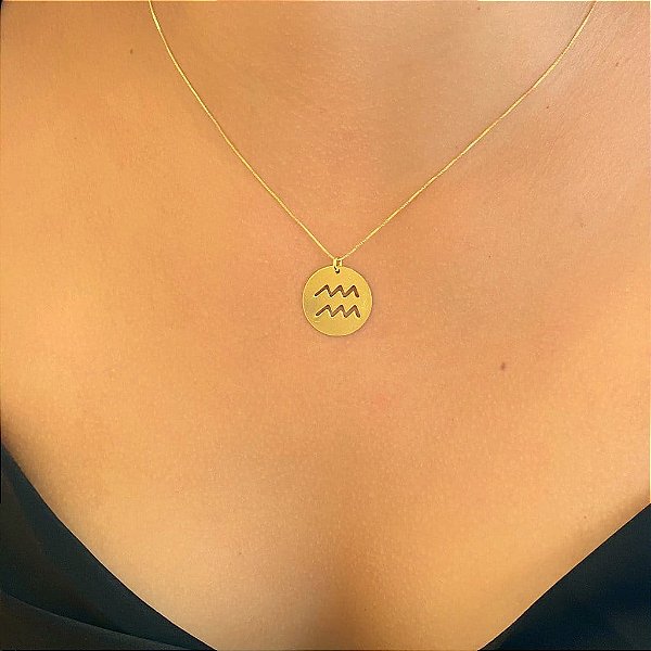 Colar Signo Folheado a Ouro 18k