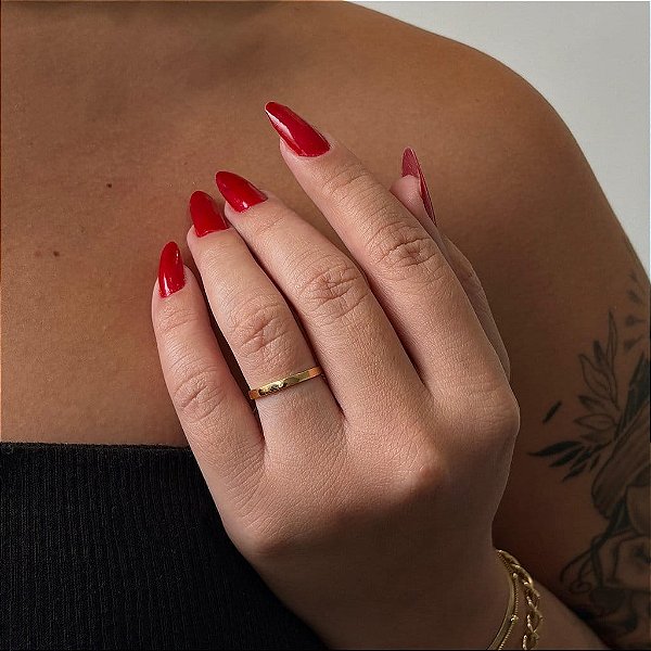 Anel Fio Liso Folheado a Ouro 18K