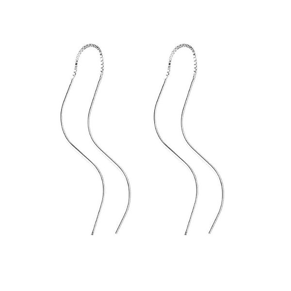 Brinco Fio Duplo Cascata Folheado a Prata 925