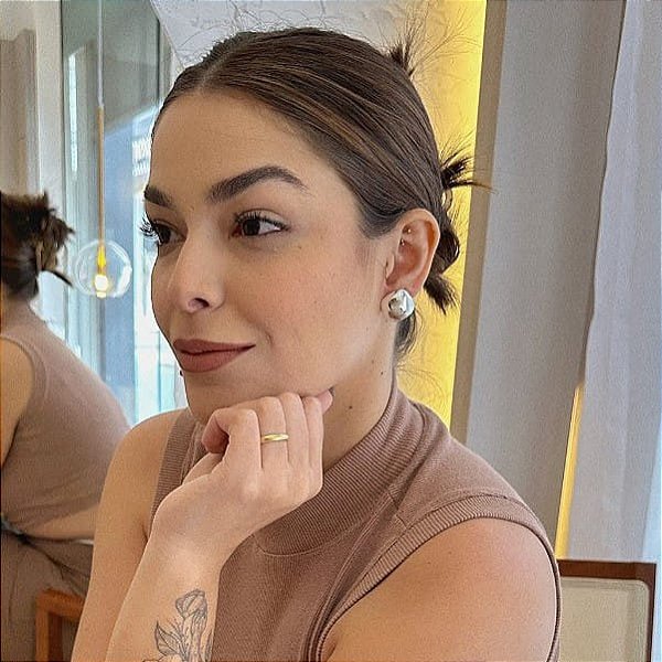 Brinco Quadrado Liso Folheado a Prata 925