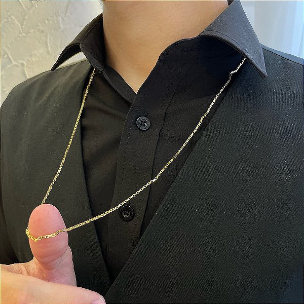 Colar Veneziano 0.8mm 60cm Folheado a Ouro 18k