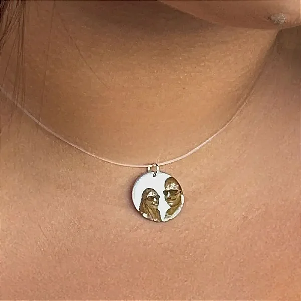 Nylon Moeda Personalizada Foto Folheado a Prata 925