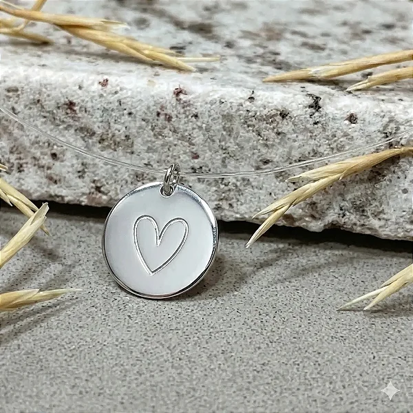 Pingente Moeda Folheado a Prata 925