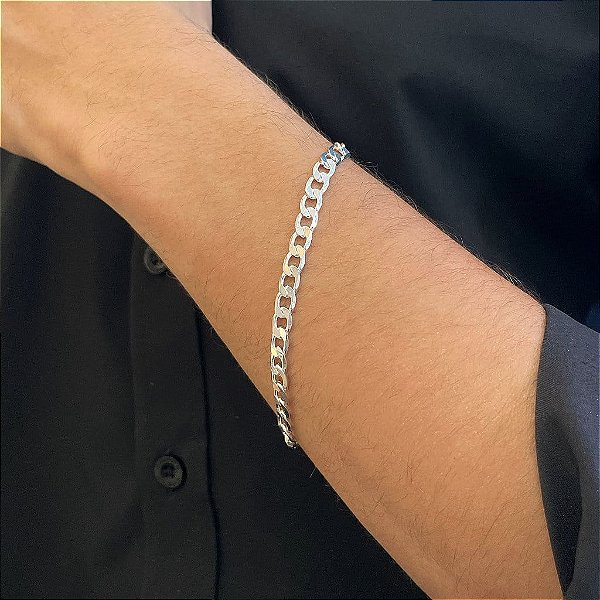 Pulseira Grumet Laminada Folheado a Prata 925