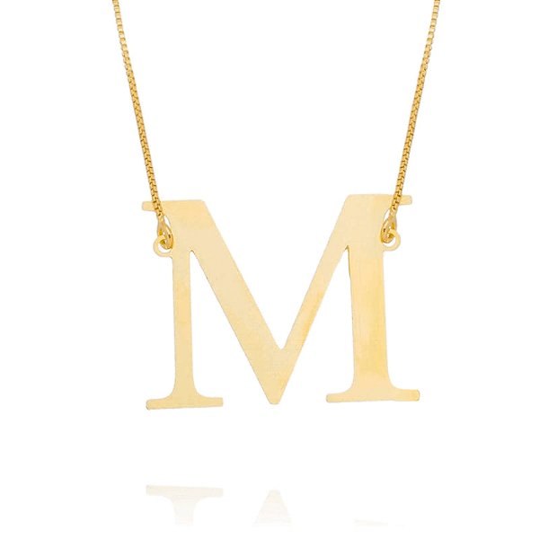 Monograma Liso 1 Letra Folheado a Ouro 18k